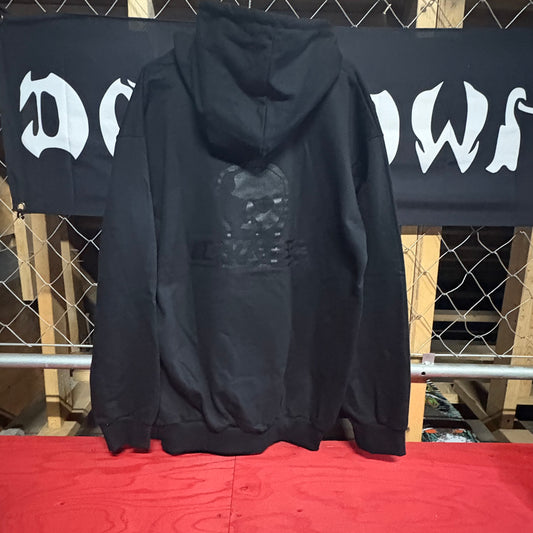 SKULL SKATES 　ブラックアウト（ブラックxブラックプリント）フーディー