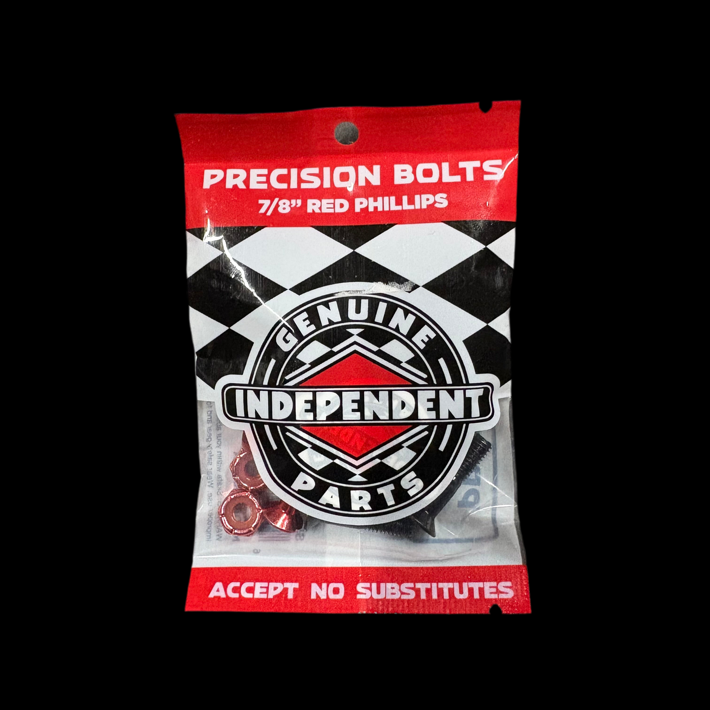 INDY MOUNTING BOLT FHILLIP7/8" BK/2RED